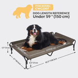 Veehoo Cooling Raised Dog Bed, Guardrail Elevated Dog Bed, Chewproof Dog Bed Frame with Washable & Breathable Teslin Mesh, Non-Slip Dog Sofa Bed Cot for Indoor & Outdoor, XX Large, Brown