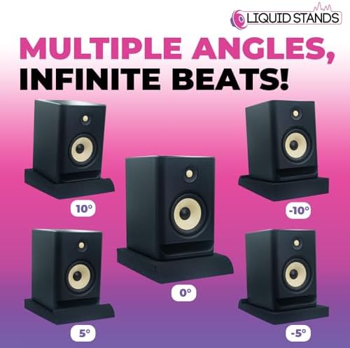 Liquid Stands Studio Monitor Sound Isolation Pads for Speakers 5" High-Density Speaker Foam Pads That Prevents Vibrations Angled Speaker Riser - Acoustic Speaker Isolation Pad for Floor, Desktop