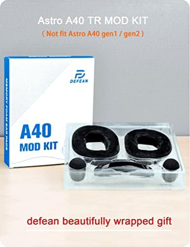 A40 TR Mod Kit – defean Replacement Earpads and Headband Compatible with Astro Gaming A40 TR Headset,Ear Cushions, Upgrade High-Density Noise Cancelling Foam, Added Thickness (Black Velour)