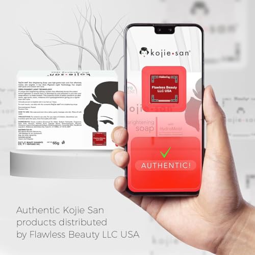 Kojie San Skin Soap - Original Kojic Acid Soap that Reduces Dark Spots, Hyperpigmentation, & Scars with Coconut & Tea Tree Oil – 65g x 6 Bars