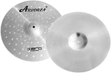 Arborea Cymbal Pack 14"Hihats 16"Crash 18"Crash 20"Ride 5 Pieces Cymbals for Drum Set Silver Drum Practice Cymbal for Beginner