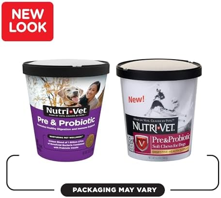 Nutri-Vet Pre and Probiotic Soft Chews for Dogs, Digestive Support, Upset Stomach, Liver & Cheese Flavor, Canine Prebiotic, Pet Fiber Supplement, Alternative to Dog Probiotic Powder, 120 Soft Chews