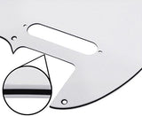 FLEOR 8 Hole TL Pickguard Scratch Plate with Pickguard Screws Set Fit USA/MX Standard TL Style Pickguard Replacement, 3Ply White