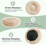 JOLLYVOGUE Dog & Cat Bed, Calming Anti-Anxiety Pet Bed for Small Dogs, Fluffy Donut Cushion for Small and Medium Pets (24")