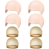 8 PCS Halloween Makeup Latex Bald Cap Think Bald Caps for Halloween Theme Party Cosplay for adults Women Men Bald Head Wig Cap Bald Hat Costume Accessory