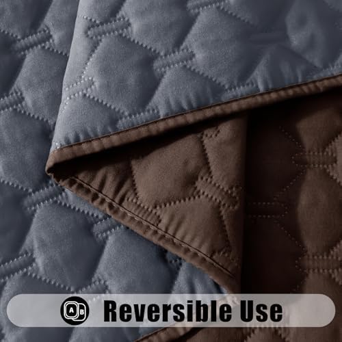 Smiry Waterproof Dog Bed Cover Blanket, Soft Reversible Pet Blanket, Washable Leakproof Cats Dogs Couch Cover for Sofa, Couch, Furniture (52x82 Inch, Chocolate/Dark Grey)