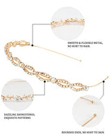 Wecoe 4 Pack AB Rhinestone Headbands Gold Metal Headbands Flower Girl Bridal Wedding Headband Crystal Headpieces Flower Leaf Butterfly Headband Formal Hair Accessories For Women Girls Gifts