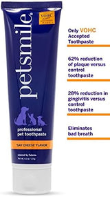 Petsmile Professional Pet Tooth Brushing Kit - Cat & Dog Toothbrush and Toothpaste for Plaque, Tartar, & Bad Breath - VOHC Accepted Non Enzymatic Cat & Dog Toothpaste (Say Cheese, 4.2 Oz)