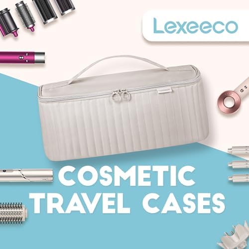 Travel Carrying Case for Hair Dryer Shark Flexstyle Dyson Airwrap Brush Hair Accessories Tools Storage Bag for Revlon Hairdryer Styler Organizer (Camel)
