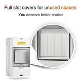 QILIPSU 4 Way Outdoor Breaker Box IP65 PC/ABS Alloy Plastic Din Rail Power Distribution Enclosure with Clear Cover, Bus Bars and DIN Rail (4 Way)