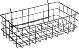 Pegboard Basket Size L, Black - Hooks to Any Peg Board - Square Style Wire Shelf Baskets - Organize Tools, Workbench, Accessories, Garage Storage - Wall Organizer Attachments