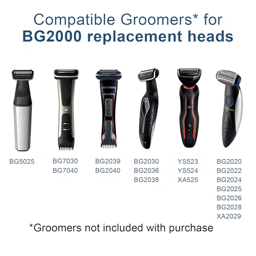 3-Pack BG5025 Replacement Heads For Philips Norelco Bodygroom 7000 Trimmer Foil, BG2000/40 Blades