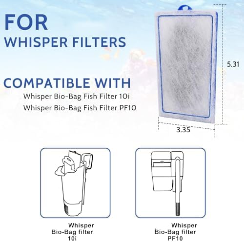 9 Count Assembled Medium Filter Cartridges Compatible with Tetra Whisper Bio-Bag Filters 10i PF10 Reptofilter 90 GPH Medium Replacement Filter Cartridges for Whisper Filter & Aquariums