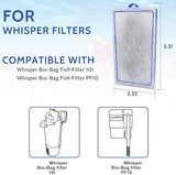 9 Count Assembled Medium Filter Cartridges Compatible with Tetra Whisper Bio-Bag Filters 10i PF10 Reptofilter 90 GPH Medium Replacement Filter Cartridges for Whisper Filter & Aquariums