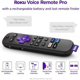 Roku Voice Remote Pro | Rechargeable TV Remote Control with Hands-free Voice Controls, Headphone Mode & Lost Remote Finder - Replacement Remote Compatible with Roku TV, Roku Players, & Roku Audio