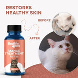 Mange Treatment for Cats, Natural Ear Mite Treatment & Cat Itchy Skin Relief, Helps with Feline Scabies, Feline Dandruff, Shedding, Excessive Grooming and General Cat Skin Care, 400 Odorless Pills