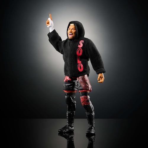 Mattel WWE Ultimate Edition Action Figure & Accessories, 6-inch Solo Sikoa Collectible Set, Swappable Heads & Hands, 30 Articulation Points