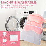 Bath Pillows for Tub, Bath Pillow Luxury Bathtub Pillow, Comfy Bath Tub Pillow for Bathtub for Head and Neck with Non-Slip Suction Cups for Tub, Relaxing Bath Accessories Spa Gifts-Pink