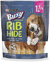 PURINA Busy Small/Medium Breed Dog Rawhide Treat, Rib Hide - 12 ct. Pouch