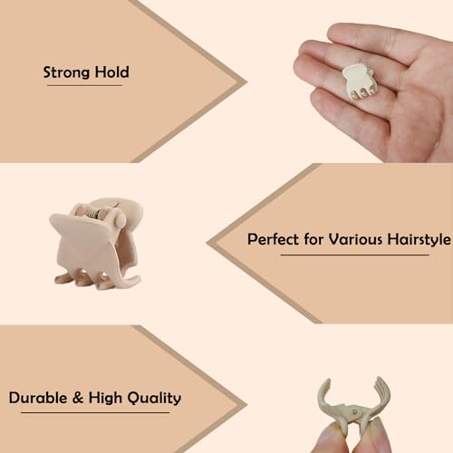 100Pcs Small Hair Clips, Cute Tiny Claw Clips for Thin Hair with Strong Grip, Neutral Color Hair Accessories for Girls Women, Birthday Christmas Gifts