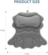 SetSail Bath Pillow, Relaxing Bath Pillows for Tub Neck and Back Support Soft 4D Breathable Air Mesh Ergonomic Bathtub Pillow with 6 Strong Suction Cups and Hook Luxury Bathroom Accessories,Grey