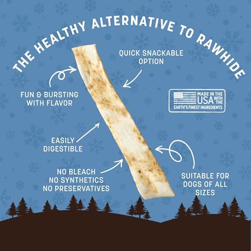 Earth Animal No Hide Strips Holiday Feast Flavored Natural Treats | No Rawhide | Quick & Thin Dog Chews | 1 Pack, 4 Count