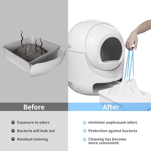 120 Count Extra Large Cat Litter Box Liners, Cat Litter Waste Receptacles Bags for Cleanpethome Self Cleaning Litter Box