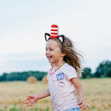 SWEET MAX Cat Ears Headband Red Stovepipe Hat Headpiece Cosplay Costume Accessory Kit Party Favors