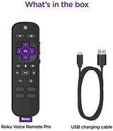 Roku Voice Remote Pro | Rechargeable TV Remote Control with Hands-free Voice Controls, Headphone Mode & Lost Remote Finder - Replacement Remote Compatible with Roku TV, Roku Players, & Roku Audio