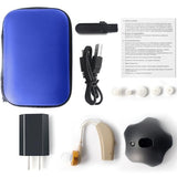 Hearing Amplifier, Hearing Aids for Seniors Rechargeable with Noise Cancelling, Digital Hearing Aids for Adults Mild to Moderate Hearing Loss - All Accessories Included(Cleaning Kit,Domes,Charging