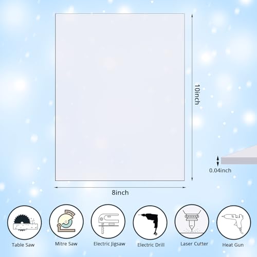 Zonon Clear Polycarbonate Sheets Plastic Sheet Thin Rigid Shatter Resistant Plastic Panel for DIY Crafts Document Picture Frames(5 Pcs,8 x 10 x 0.04 Inch)