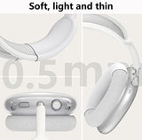 Silicone Case Cover for AirPods Max Headphones, Clear Soft TPU Ear Cups Cover/Ear Pad Case Cover/Headband Cover for AirPods Max (2024/2020),Transparent Accessories for Apple AirPod Max (USB-C), White