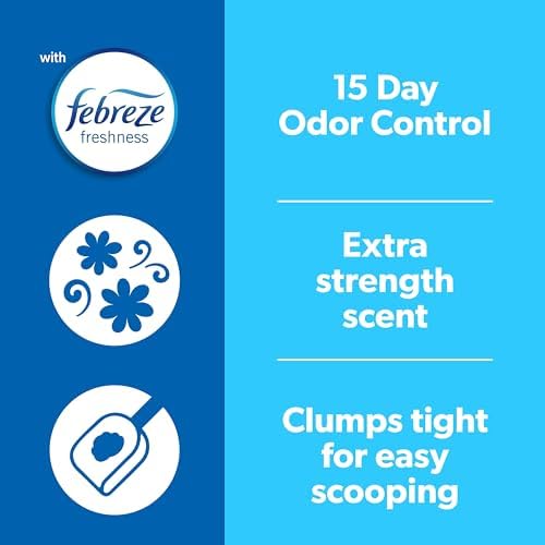 Fresh Step Extreme Clumping Litter With Febreze Freshness, Mountain Spring Scent Clumping Cat Litter With Guaranteed Odor Control, 14 lb. Box