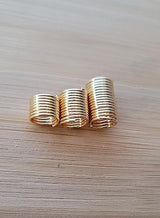 Beaditwearitloveit Copper Dreadlock Coils Wire Wrapped Loc Jewelry Beads For Braids Twists Natural Hair Cuffs Handmade Accessories (Gold)