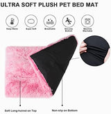 Vonabem XL Dog Bed Large Crate Pad, Washable Pink Pet Beds, Deluxe Plush Soft Crate Bed 42 inch, Dog Mats for Sleeping, Anti-Slip Kennel Pad 41 * 27 inch