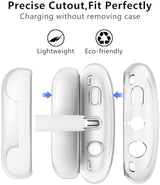 for AirPods Max Case Clear,3 in 1 Clear Soft TPU Ear Cups Case Cover/Ear Pad Case Cover/Headband Cover for Airpods Max Case Cover,Case for AirPod Max Headphone Accessories-Crystal