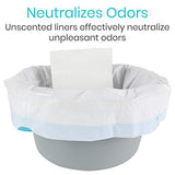 Vive Commode Liners with Absorbent Pads - Portable Toilet Bedside Chair Replacement Bags - Disposable Porta Potty Liners for Bariatric Standard Arm 3 in 1 Folding Buckets - Leakproof (72 Pack)