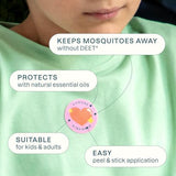 Cliganic Mosquito Repellent Stickers (180 Pack) - Positive Vibes Patches for Kids, Natural DEET-Free, Essential Oil Infused