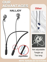 for Galaxy Buds 3 & Galaxy Buds 3 Pro Strap Neckband, Anti-Lost Earbuds Accessories, Support Volume Control, Ergonomic Design, Comfortable Fit, Black Band/Black Tip