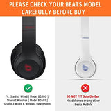 GVOEARS Replacement Ear Pads for Beats Studio 3, Ear Cushions for Beats Studio 2&Studio 3 Wired & Wireless Not Fit Beats Solo On-Ear Headphone with Stronger 3M Adhesive Tape Thicker Memory Foam(Grey)