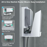 Linkoostar Starlink Gen 3 Mount, All in One Starlink Router Mount for Starlink V3 Wall Mount/Desk Mount for Starlink Standard V3 Mesh Router& Gen 3 Power Supply Mounting Kit Starlink Accessories-LM-3C