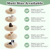 JOLLYVOGUE Dog & Cat Bed, Calming Anti-Anxiety Pet Bed for Small Dogs, Fluffy Donut Cushion for Small and Medium Pets (24")