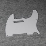 FLEOR 8 Hole TL Pickguard Scratch Plate with Pickguard Screws Set Fit USA/MX Standard TL Style Pickguard Replacement, 3Ply White