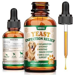 Yeast Infection Treatment for Dogs & Cats - Dog Ear & Skin Itch Relief, Allergy Symptoms Relief, Reduces Inflammation & Irritation - Supports Immune Health with Multivitamins Probiotics, 2 fl oz