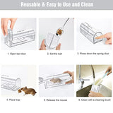 4 Pcs Humane Mouse Traps No Kill, Live Mouse Traps Indoor for Home, Reusable Mice Small Rat Trap Catcher for House & Outdoors