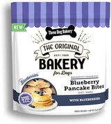 Three Dog Bakery Blueberry Pancake Bites - Dog Treats with Real Blueberries & Vanilla, Dog Training Treats, Puppy Treats, Dog Treat Cookies
