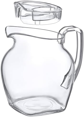 Amazing Abby - Vively Grand - Plastic Pitcher (96 oz, 3 Quart), Clear Water Pitcher with Lid, Fridge Jug, BPA-Free, Shatter-Proof, Great for Iced Tea, Sangria, Lemonade, Juice, Milk, and More