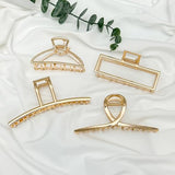 4 Pack Large Metal Hair Clips for Thin to Thick Curly Hair, 4.3 Inch Big Nonslip Gold Color Clamps, Perfect Fashion Jaw Claw Hair Styling Accessories for Women and Girls, Christmas Gifts
