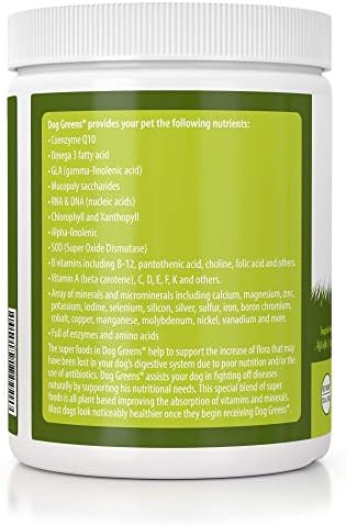 Organic Dog Multivitamin Supplement (12 oz) | Dog Greens Powder - Human Grade Superfoods, adds Essential Vitamins & Minerals to Balance a Homemade Diet, Kibble, Vegan or Raw Food (2 Pack)