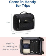 BAGSMART Travel Toiletry Bag, Large Capacity Cosmetic Bags for Women with Hanging Hook, Water-resistant for Toiletries Accessories Brushes Sponge, With Handle